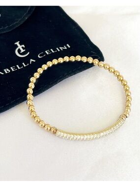 Isabella Celini Gold and Crystals Beaded Bracelet